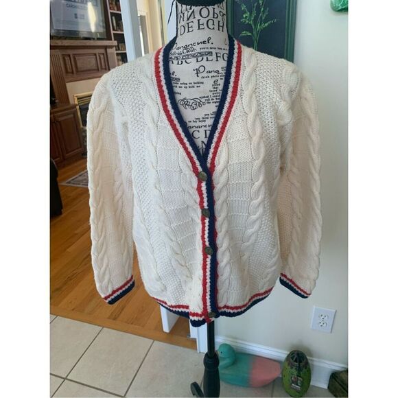 Vintage Handmade Wool Tennis Cardigan - Picture 10 of 10